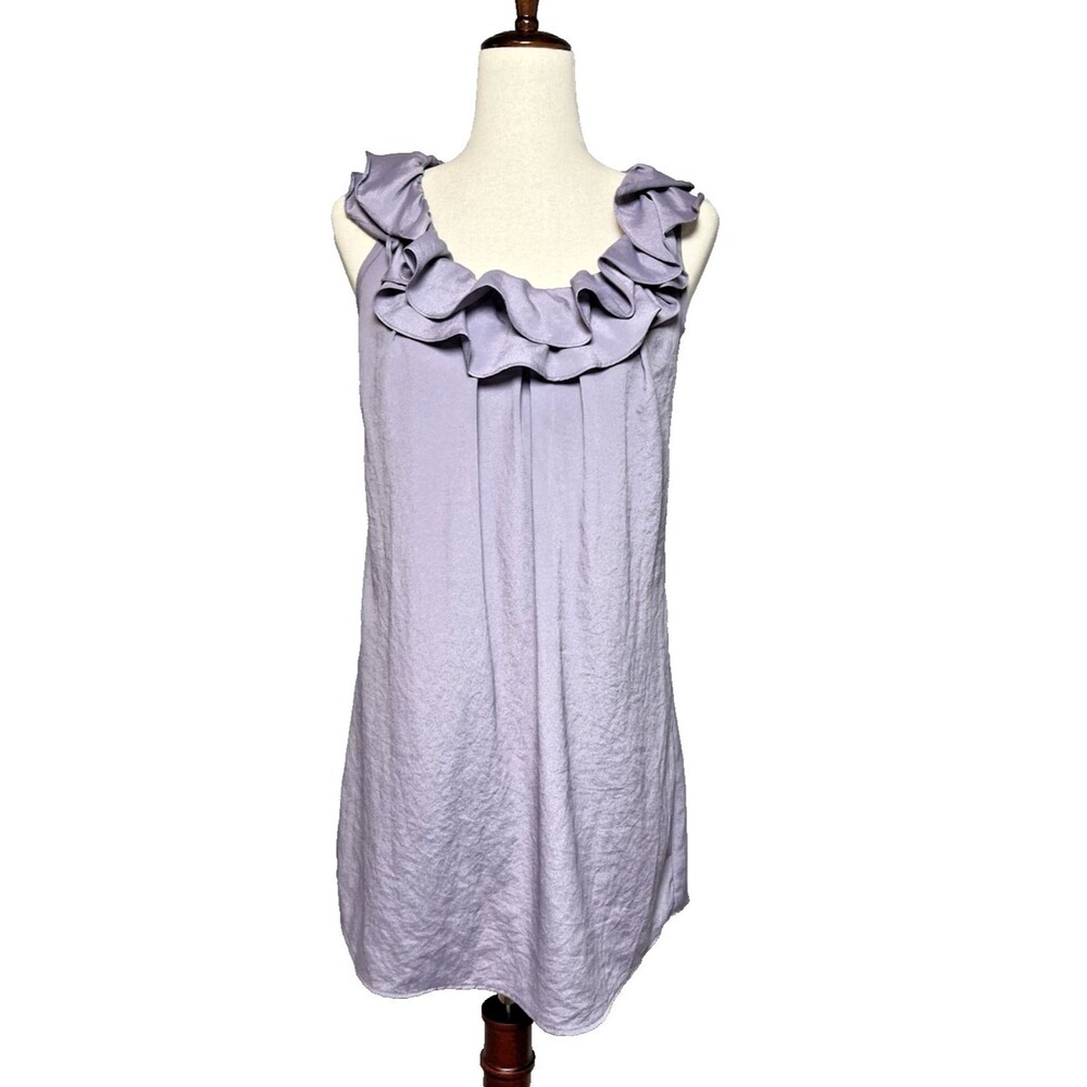 Pins and Needles lavender summer sleeveless ruffle neckline dress sz XS $79